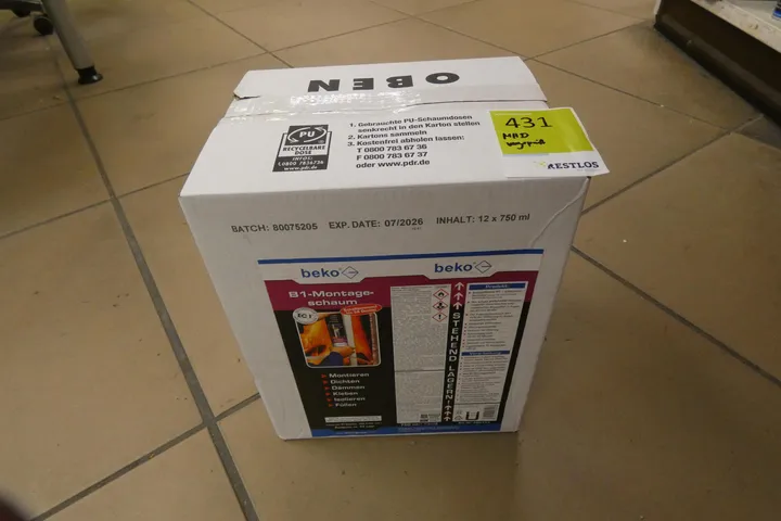 Konvolut beko - B1-Montageschaum, schalldämmend bis 58 dB Umfang: Karton mit Inhalt